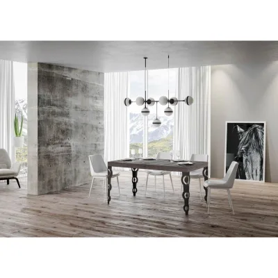 Itamoby Tavolo allungabile Karamay in nobilitato e talaio in ferro antracite da 130(390)x90 cm