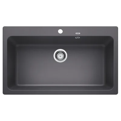 Blanco Lavello una vasca NAYA XL 9 1521813 finitura grigio roccia da 86x51 cm - Sopratop