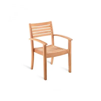Unopiù Sedia impilabile con braccioli CHELSEA in legno teak - Con o senza cuscino