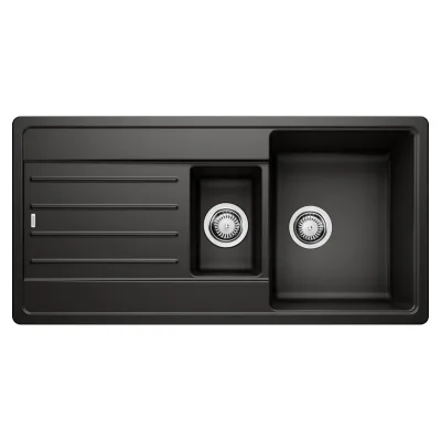PRONTA CONSEGNA - Blanco | Lavello una vasca con vaschetta e gocciolatoio LEGRA 6 S 1526086 finitura nero da 100x50 cm - Sopratop