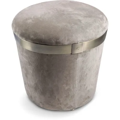 Cantori Pouf rotondo Portofino con struttura in legno e seduta a scelta