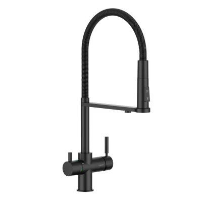 ProAcqua Miscelatore doppio comando a 5 vie con doccia OMIN 1801072 finitura nero opaco - con set depuratore