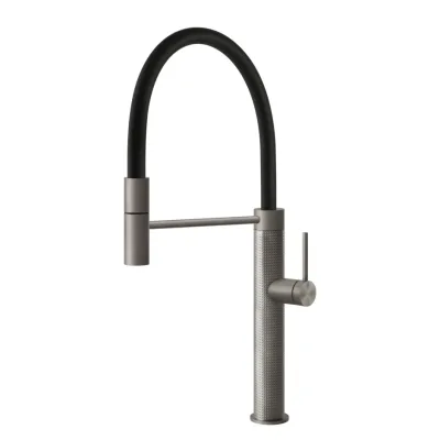 Gessi Miscelatore semi pro monocomando con doccetta estraibile Kitchen Cesello 60014 239 finitura Steel Brushed - IN PROMOZIONE FINO AL 6/07