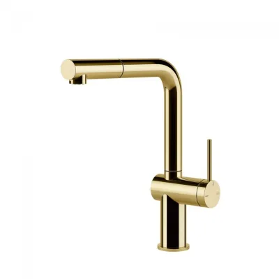 Gessi Miscelatore monocomando con doccetta estraibile Inedito Collection 60433 246 finitura Gold PVD