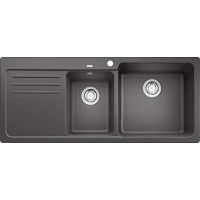 Blanco | Lavello una vasca con gocciolatoio sx NAYA 8 S 1525780 finitura grigio roccia da 116x50 cm - Sopratop