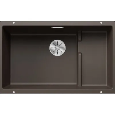 PRONTA CONSEGNA - Blanco Lavello una vasca con gocciolatoio dx integrato SUBLINE 700-U Level 1518398 finitura caffè da 73x46 cm - Sottotop