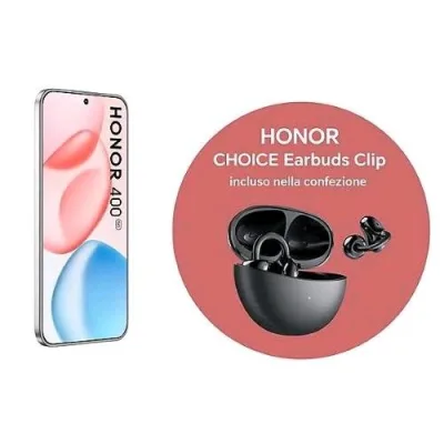HONOR 400 5G DUAL SIM 6.55" OCTA CORE 512GB RAM 8GB 5G ITALIA ARGENTO + AURICOLARI BLUETOOTH HONOR CHOICE CLIP INCLUSI NELLA CON