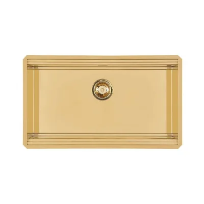 Foster Lavello una vasca 1034 859 finitura acciaio PVD gold da 79x46.6 cm - IN PROMOZIONE FINO AL 30/06