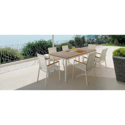 Talenti Poltrona TIMBER con struttura alluminio, schienale e seduta in textilene