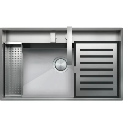 Barazza Lavello una vasca LAB KIT 1LLB91K finitura inox satinato da 86x51 cm Con kit accessori e miscelatore - IN PROMOZIONE FINO AL 6/07