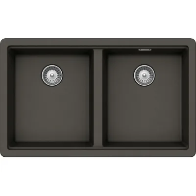 Schock Lavello due vasche BROOKLYN N200U BYKN200U43 finitura asphalt da 73.2x43.8 cm