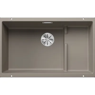 PRONTA CONSEGNA - Blanco | Lavello una vasca con gocciolatoio dx integrato SUBLINE 700-U Level 1518397 finitura tartufo da 73x46 cm - Sottotop