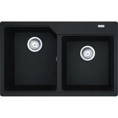 PRONTA CONSEGNA - Franke: Lavello due vasche Urban Incasso UBG 620-78 114.0686.764 finitura fragranite nero da 78x50 cm