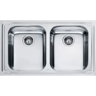 Franke: Lavello due vasche Logica Line LLL 620-L 101.0153.297 finitura dekor da 86x50 cm
