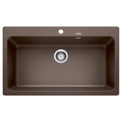 PRONTA CONSEGNA - Blanco | Lavello una vasca NAYA XL 9 1521820 finitura caffè da 86x51 cm - Sopratop