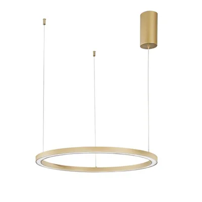 Lampadario a sospensione LED Oro circolare in Alluminio 30W, CCT, 150x60cm