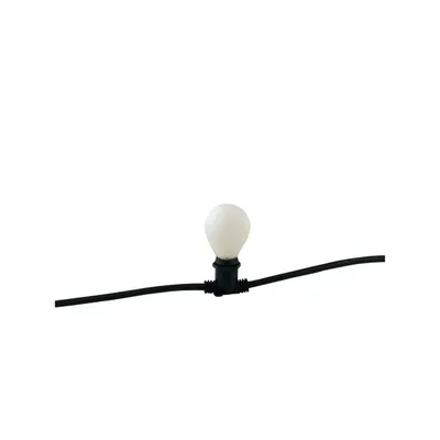 Stringa elettrificata per esterni in gomma nera, 10 lampadine E14, lunghezza 5m