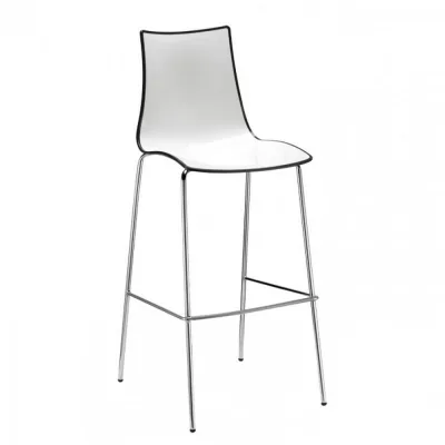 Scab Sgabello Zebra Bicolore art. 2561 con struttura in metallo e scocca in polimero da h. 65 cm - CON VOUCHER 15% NEL CARRELLO