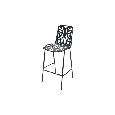 RD Italia Sgabello impilabile FANCY LEAF 75 con struttura e seduta in acciaio