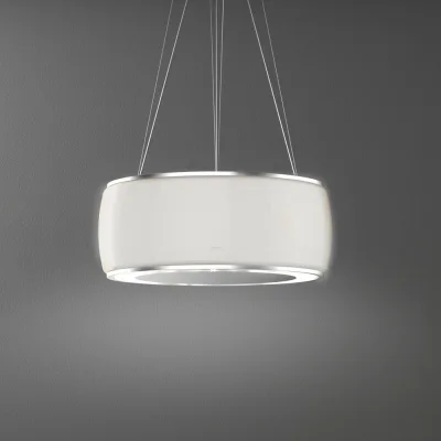 Falmec Cappa a isola Soffio finitura vetro satinato bianco lavorato a mano da 58 cm - IN PROMOZIONE CON VOUCHER FINO AL 6/07