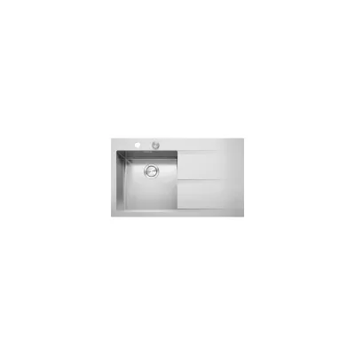 Barazza Lavello una vasca con gocciolatoio dx MOOD 1LMDR91D finitura inox satinato da 86x51 cm