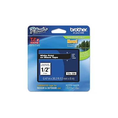 NASTRO ETICHETTE ORIGINALI LAMINATO BROTHER TZE335 Larghezza 12 mm x 8 metri