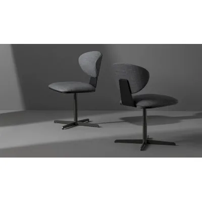 Bonaldo Sedia da ufficio Olos Office con gambe in metallo, schienale in legno e seduta a scelta
