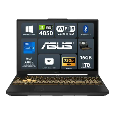 ASUS TUF Gaming F16 FX607VU-RL016W Intel Core i7-13620H 16GB NVIDIA GeForce RTX 4050 SSD 1TB 16" WUXGA Win11