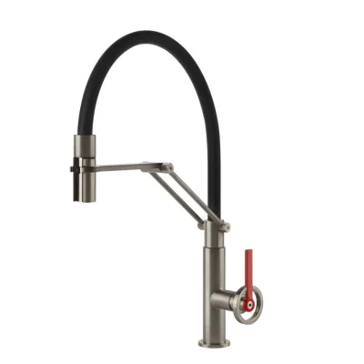 Gessi Miscelatore semi pro monocomando con doccetta estraibile Officine Gessi-V 60205 149 finitura Finox - IN PROMOZIONE FINO AL 6/07