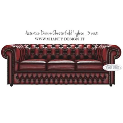 Divano Chesterfield in pelle Vintage ROMA ROSSO