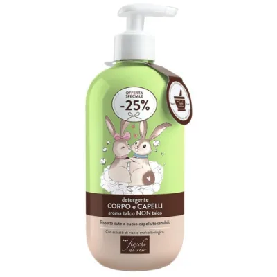 FIOCCHI DI RISO DETERGENTE CORPO CAPELLI TALCO NON TALCO 400ML