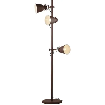 Piantana in metallo bronzo, interno bianco, rifiniture in nichel, 3 luci E27, 50x166cm