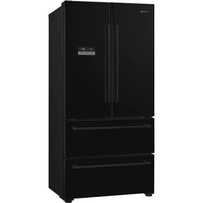 Smeg Frigorifero side by side 2 porte e 2 cassetti a libera installazione FQ55FNDE finitura nero da 84 cm - IN PROMOZIONE FINO AL 30/06