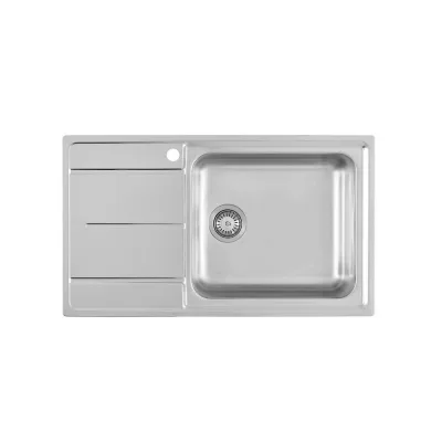 PRONTA CONSEGNA - Foster Lavello una vasca con gocciolatoio a sinistra 3218 001 finitura acciaio inox da 86x50 cm