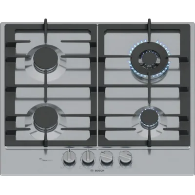 Bosch Piano cottura a gas PCH6A5I95 finitura acciaio inox da 60 cm - Serie 6