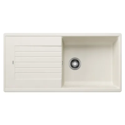 PRONTA CONSEGNA - Blanco | Lavello una vasca con gocciolatoio ZIA XL 6 S 1527217 finitura soft white da 100x50 cm - Sopratop