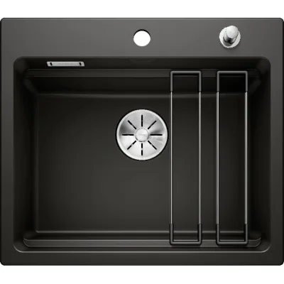 Blanco Lavello una vasca ETAGON 6 1525162 in ceramica nero da 58.4x51 cm - Sopratop