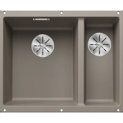 Blanco | Lavello una vasca SX con vaschetta SUBLINE 340/160-U 1517430 finitura tartufo da 55.5x46 cm - Sottotop