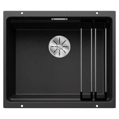Blanco Lavello a una vasca ETAGON 500-U Dark Steel 4525887 finitura nero da 53x46 cm - Sottotop