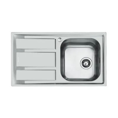 PRONTA CONSEGNA - Foster Lavello una vasca con gocciolatoio a sinistra 1971 061 finitura acciaio inox da 86x50 cm