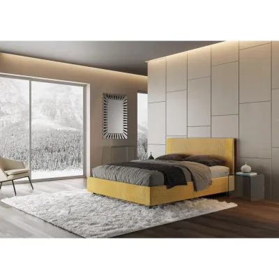 Ityhome Letto matrimoniale Rosal in tessuto Labirinto 06 da 160 cm