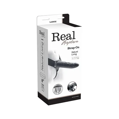 Strap-On Cavo Real Rapture Air Feeling 20,5 cm Nero Harness Regolabile Dildo Realistico Sex Toy