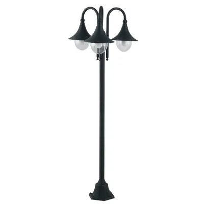 Palo per esterni nero in alluminio e acrilico, 3 luci E27, 56x190cm