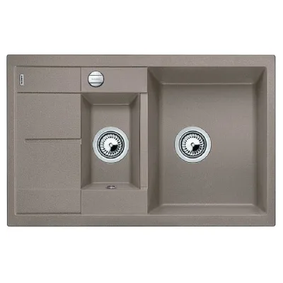 Blanco | Lavello una vasca con vaschetta e gocciolatoio METRA 6 S Compact 1517353 finitura tartufo da 78x50 cm - Sopratop