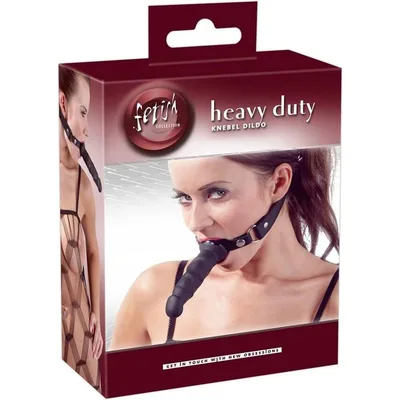 Fetish Collection Bavaglio BDSM con Dildo Silicone Nero 12 cm Regolabile