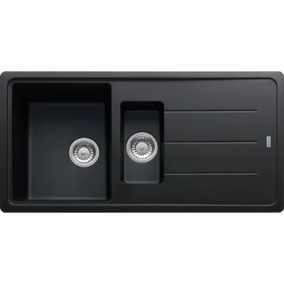 Franke: Lavello una vasca con vaschetta e gocciolatoio Boston BFG 651 114.0276.134 finitura fragranite nero da 97x50 cm