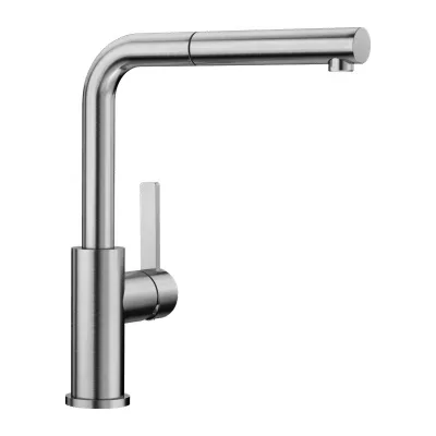 Blanco Miscelatore monocomando sottofinestra con doccetta estraibile LANORA-S-F 1526180 finitura acciaio massiccio