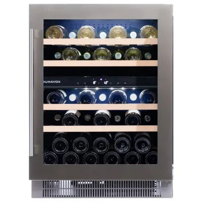 Dunavox Cantina vino a incasso o a libera installazione Flow-39 DAUF-39.121DSS finitura acciaio inox da 59.5 cm