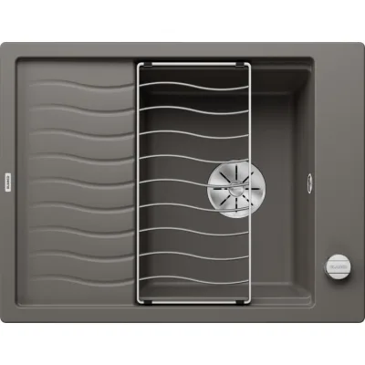 Blanco Lavello una vasca con gocciolatoio ELON 45 S 1527251 finitura grigio vulcano da 65x50 cm - Sopratop