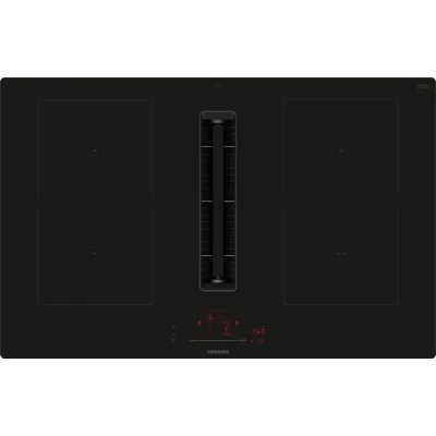 Siemens Piano cottura a induzione con cappa integrata ED811HQ26E in vetroceramica nero da 80 cm